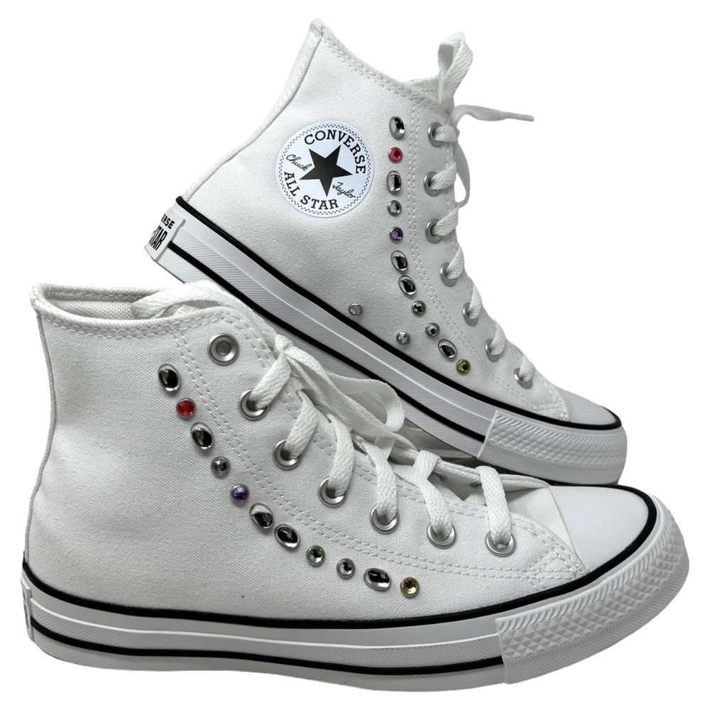 Converse Chuck Taylor High Sneakers Canvas White Skate Shoes Women Size A10290C